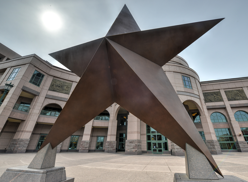 Texas Star in front of the Bullock Texas State History Museum in Austin, Texas