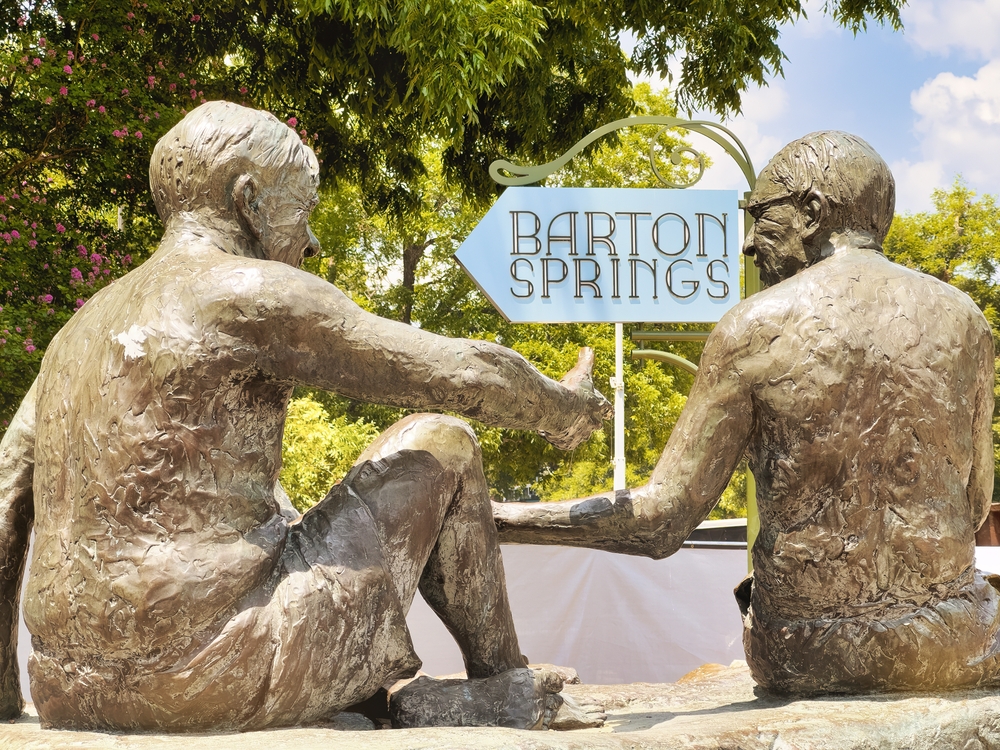 The Philosopher's Rock Sculpture near Barton Springs Pool in Austin, Texas